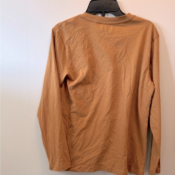 Timberland Brown Long Sleeve Logo T Shirt Cotton Casual Crew Neck L14/16 - Picture 8 of 9